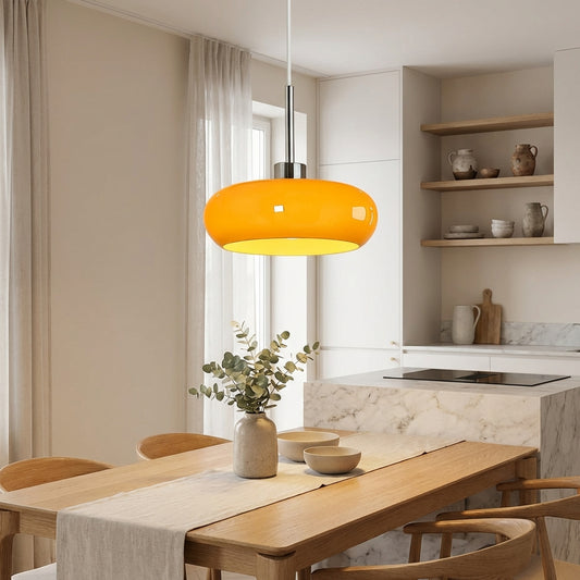 Orvyn | Bauhausinspirerad Pendellampa i Glas och Metall