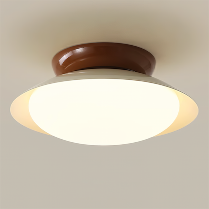 Deckenleuchte LED im Retro-Stil | Schalenförmige Deckenlampe in Braun, Grün, Beige oder Chrom | Dimmbar oder 3 Lichtfarben
