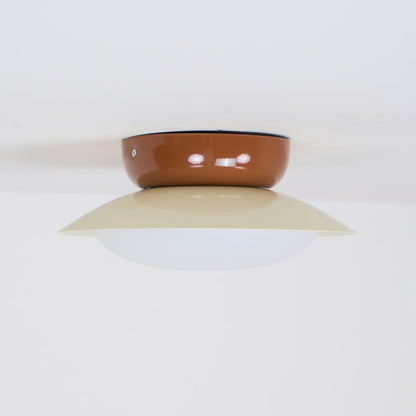 Deckenleuchte LED im Retro-Stil | Schalenförmige Deckenlampe in Braun, Grün, Beige oder Chrom | Dimmbar oder 3 Lichtfarben