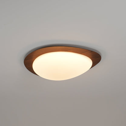 Taklampa Plafond i Stenform | Trämönster i Valnöt eller Ljust Trä | Varmvit eller Kallvit LED | Ø 30–58 cm
