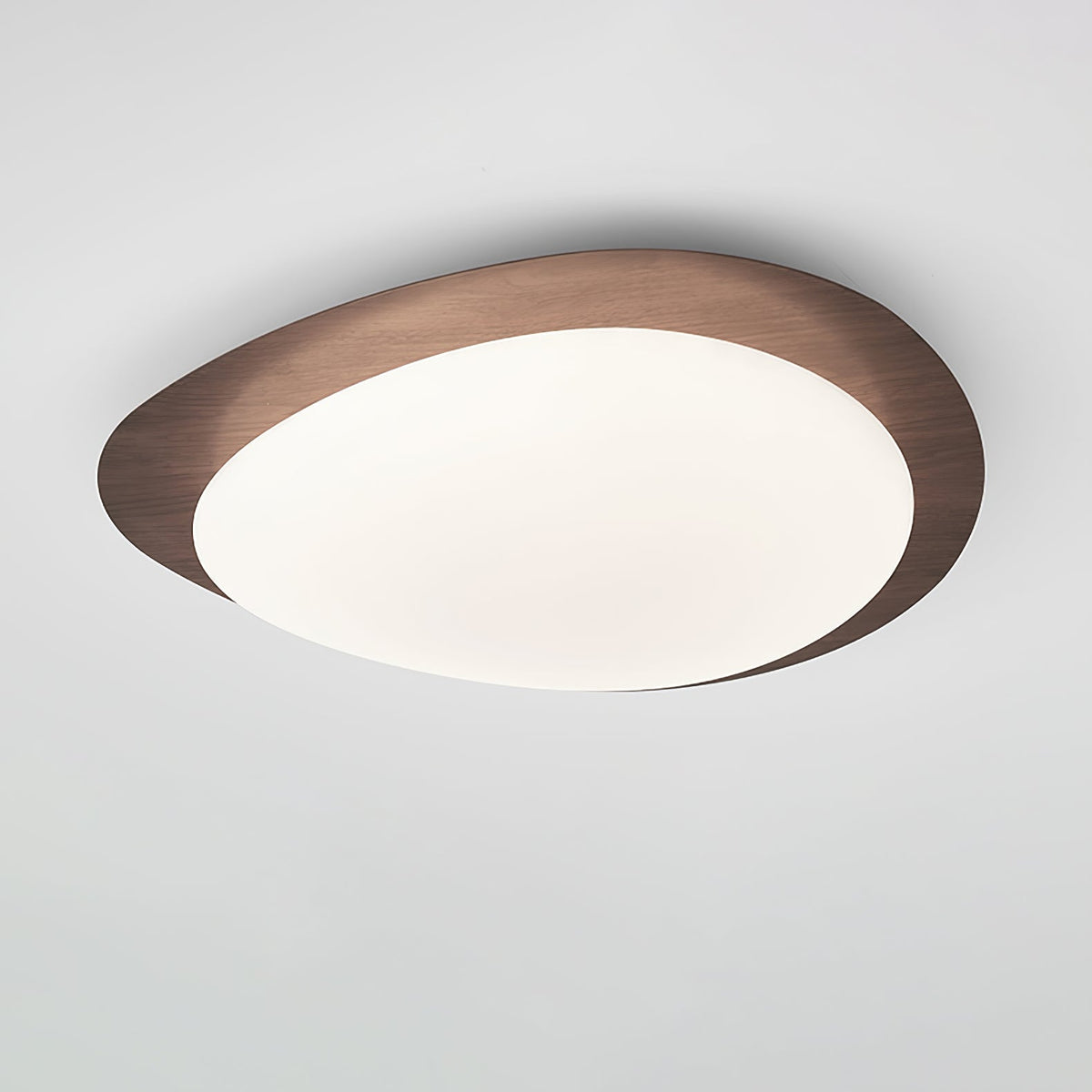 Taklampa Plafond i Stenform | Trämönster i Valnöt eller Ljust Trä | Varmvit eller Kallvit LED | Ø 30–58 cm