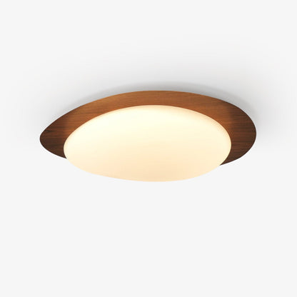Taklampa Plafond i Stenform | Trämönster i Valnöt eller Ljust Trä | Varmvit eller Kallvit LED | Ø 30–58 cm