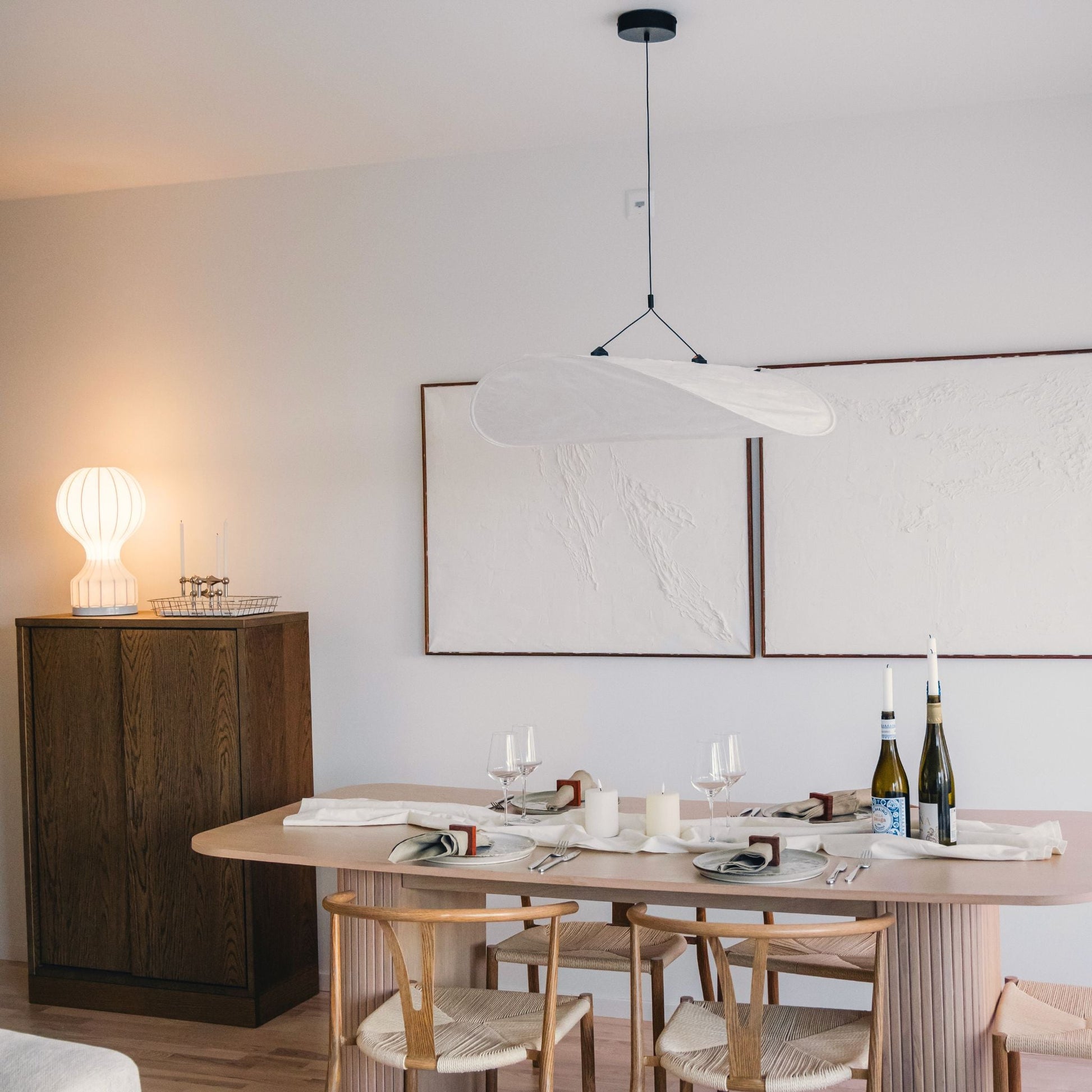 Pendellampa i Dupont-papper | Molnformad skärm | Organisk Minimalism