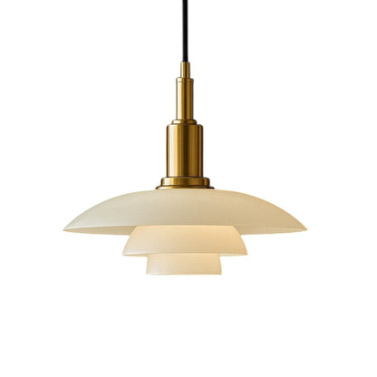Pendellampa i Glas och Metall | Tre Skärmar | Skandinavisk Klassisk Design
