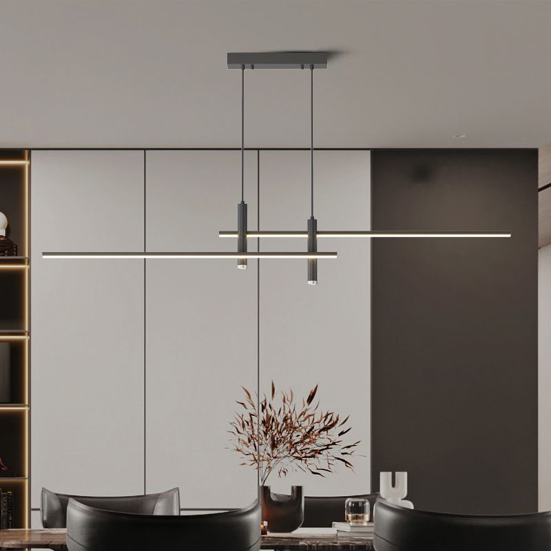 Pendellampa i Metall | Linjär LED-design | Modernt Nordiskt Tak