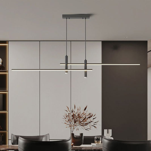Pendellampa i Metall | Linjär LED-design | Modernt Nordiskt Tak