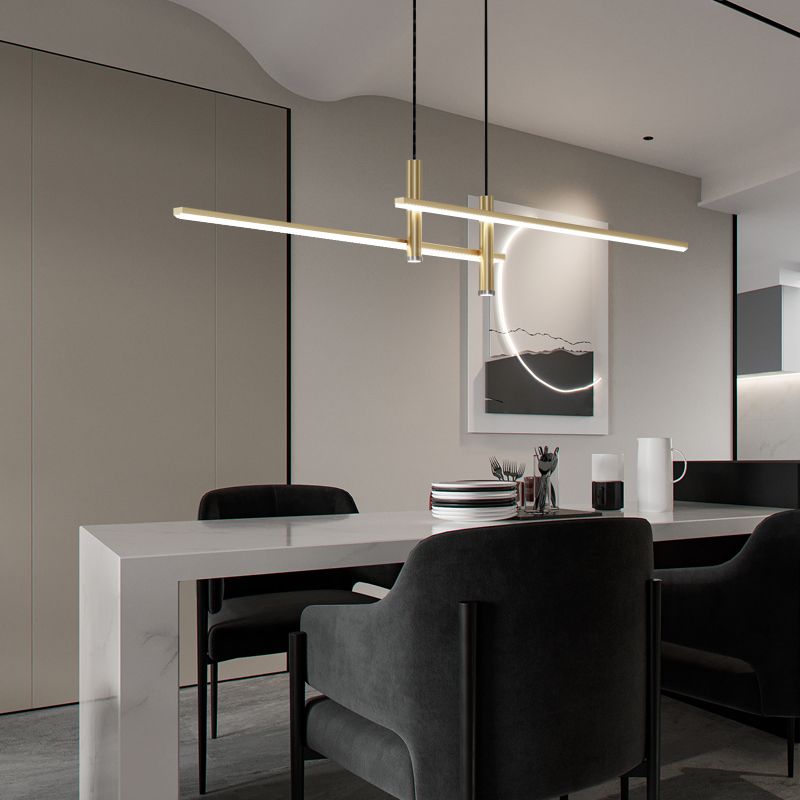 Pendellampa i Metall | Linjär LED-design | Modernt Nordiskt Tak