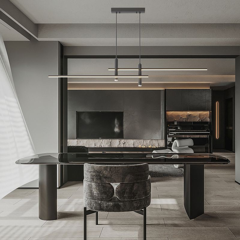 Pendellampa i Metall | Linjär LED-design | Modernt Nordiskt Tak