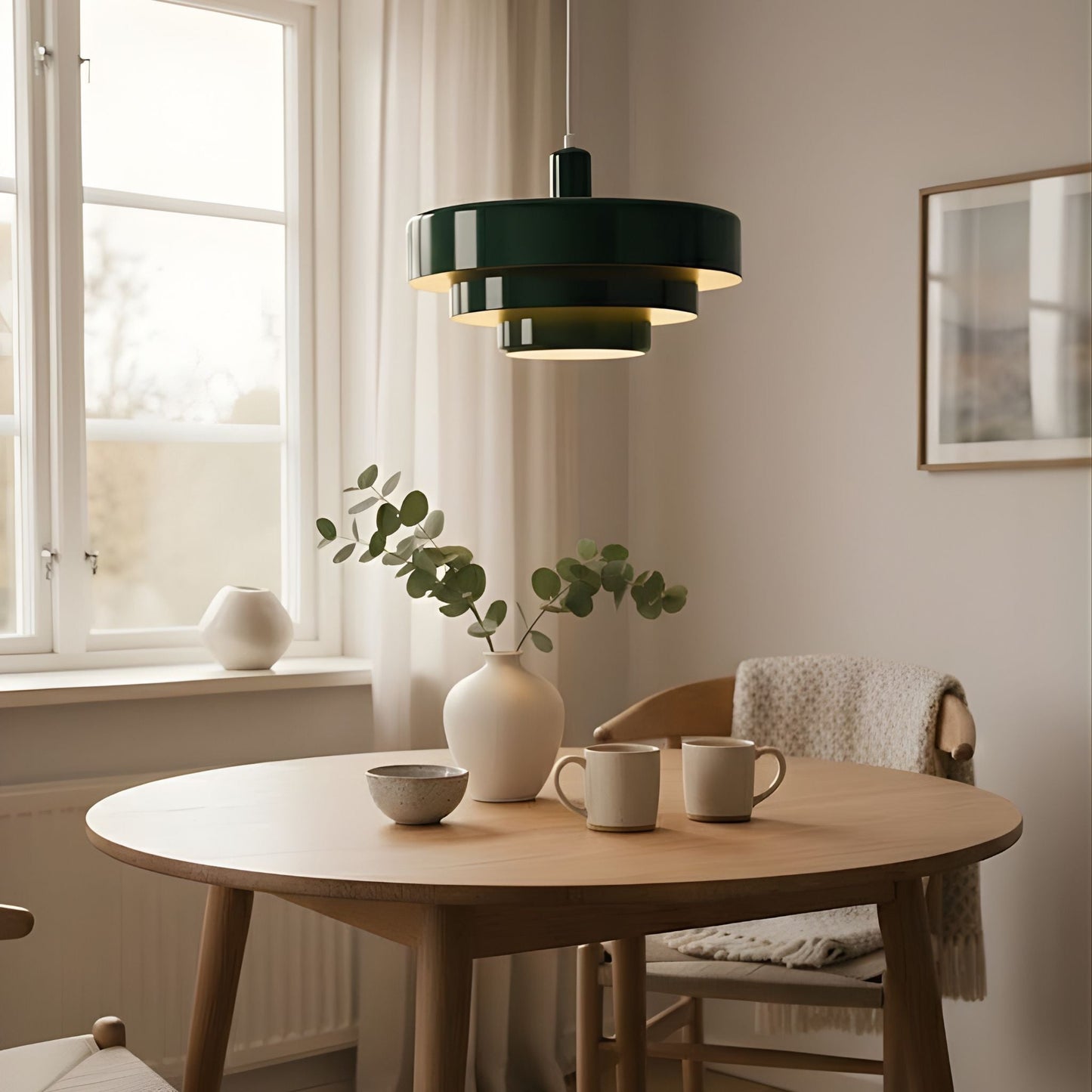 Pendellampa i Metall | Skiktad Skärm | Bauhaus-inspirerad Mid-century Design