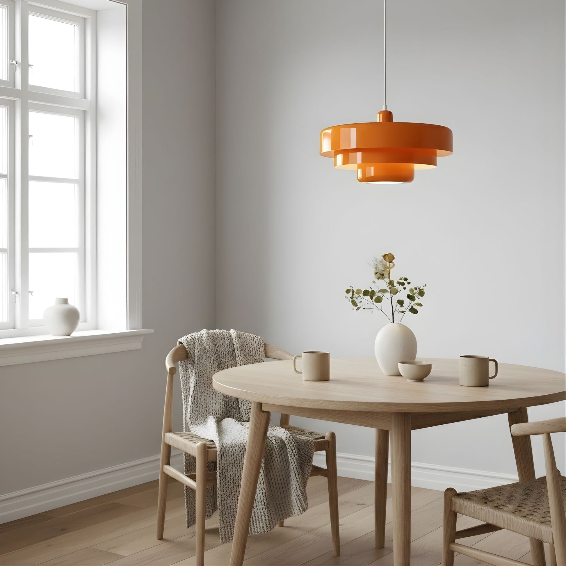 Pendellampa i Metall | Skiktad Skärm | Bauhaus-inspirerad Mid-century Design