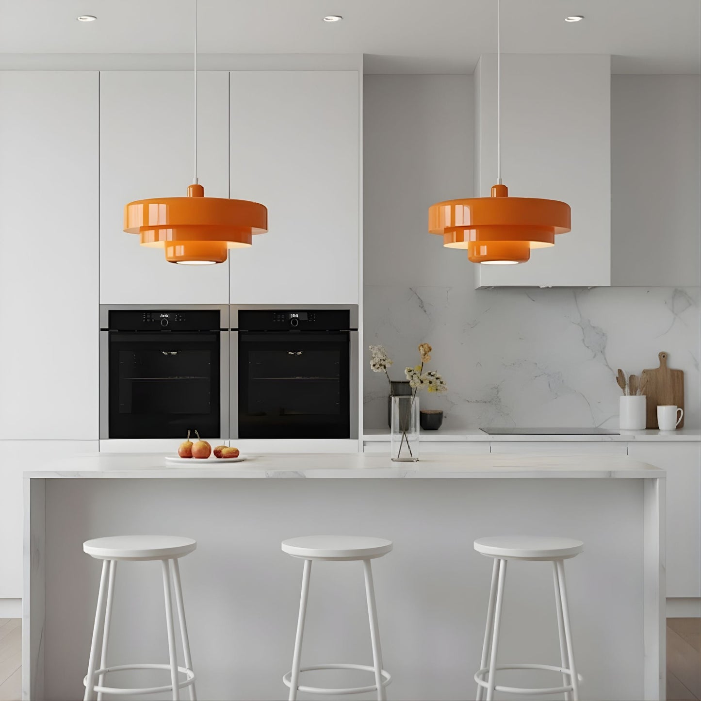 Pendellampa i Metall | Skiktad Skärm | Bauhaus-inspirerad Mid-century Design