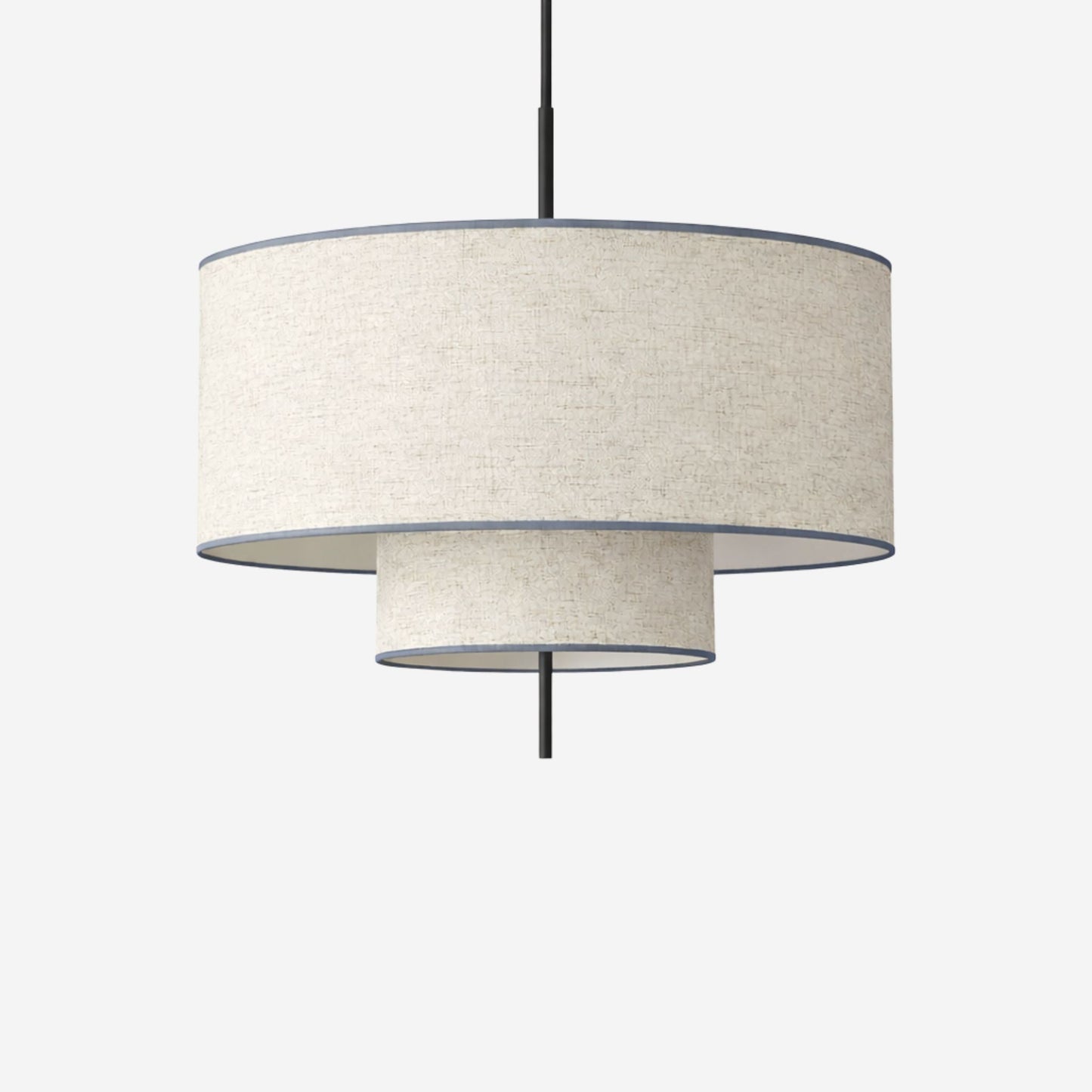 Pendellampa i Textil | Dubbel Cylinderskärm | Klassisk Naturton