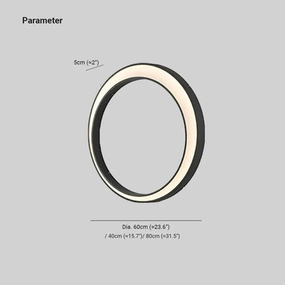 Utomhusvägglampa ring i metall och akryl | Ø 40, 60 eller 80 cm | varmvitt ljus | till trädgård