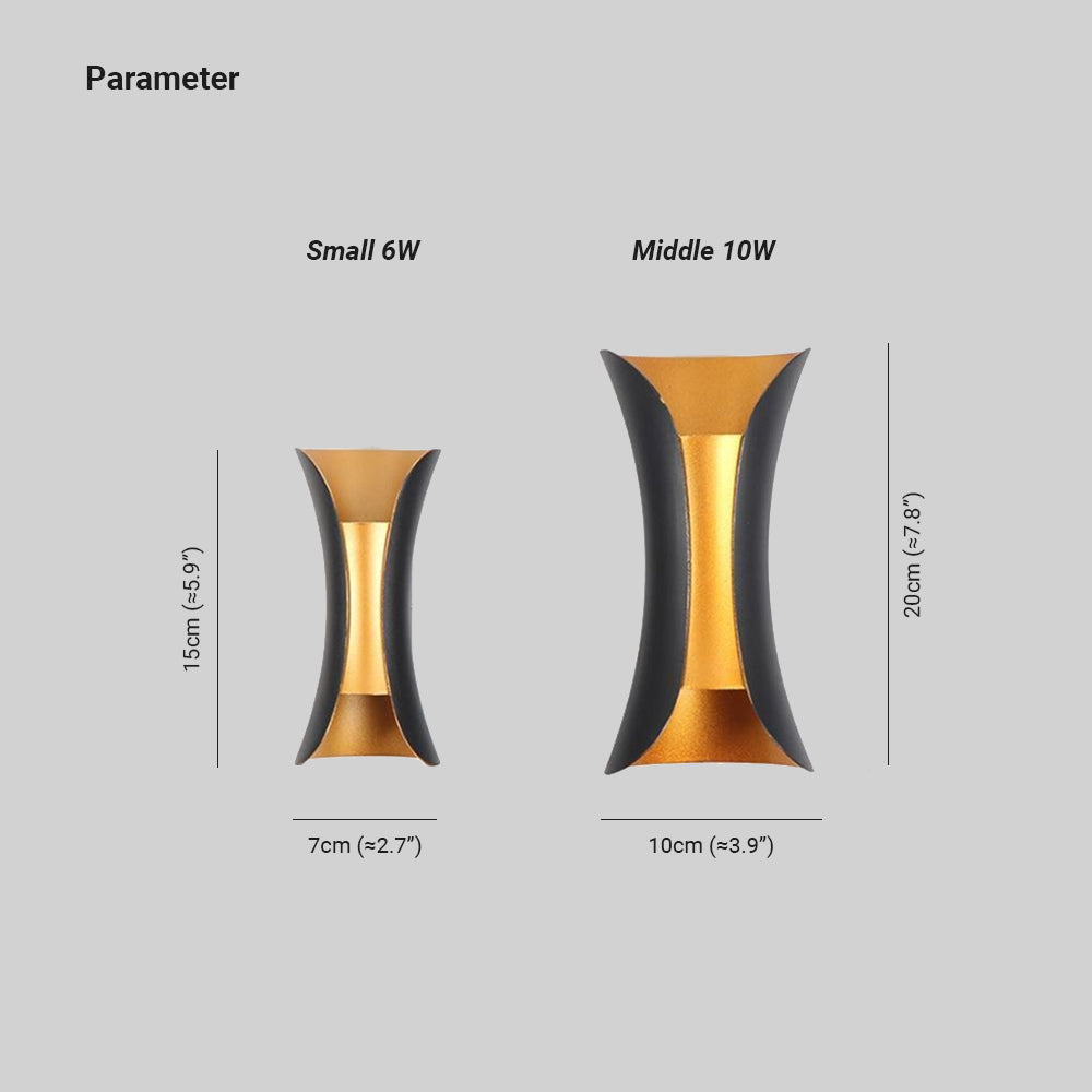 Utomhusvägglampa LED med dubbla strålkastare | IP65 | 6–30 W | svart, vit eller svart och guld
