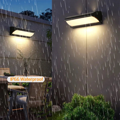 LED-Außenwandleuchte mit Bewegungssensor | Radar mit automatischer Einschaltung | Wasserdicht IP65 | Schwarz 30 W für den Garten