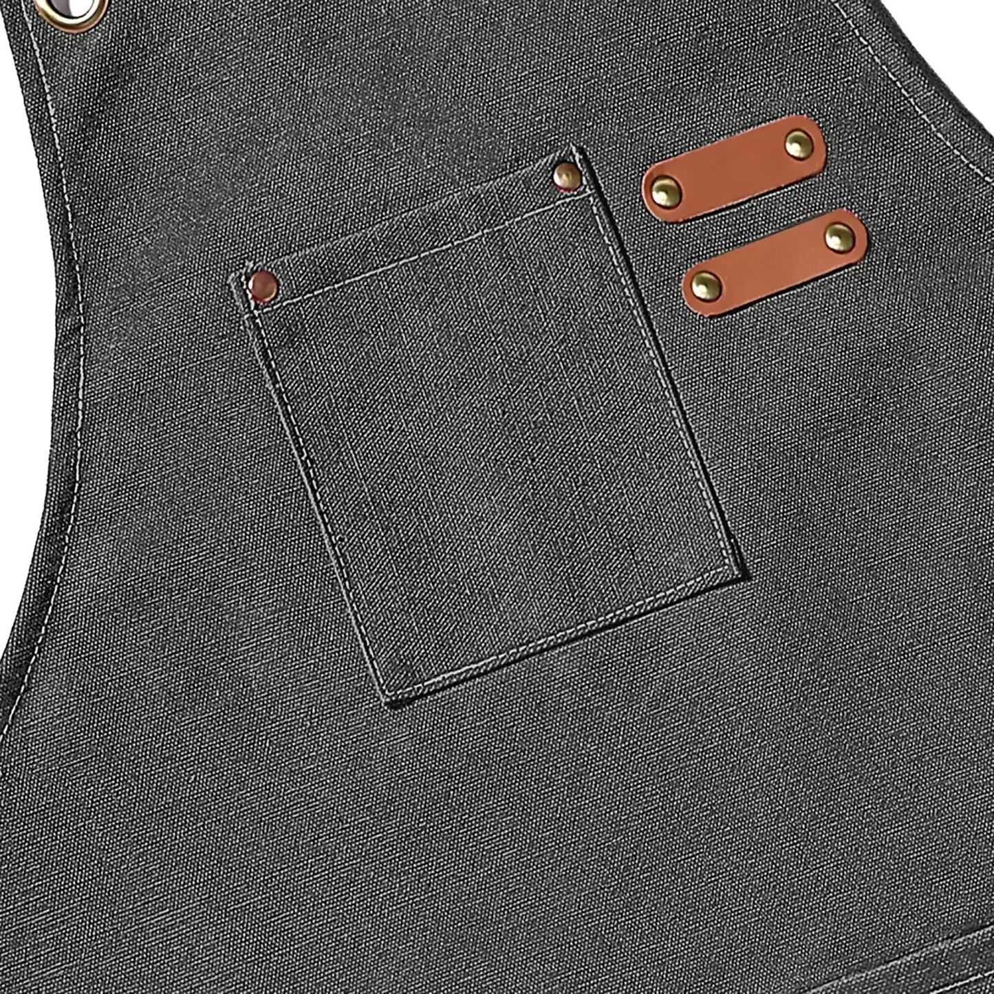 Köksförkläde i Canvas Unisex | Slitstarkt Kockförkläde med Fickor | Justerbar Passform