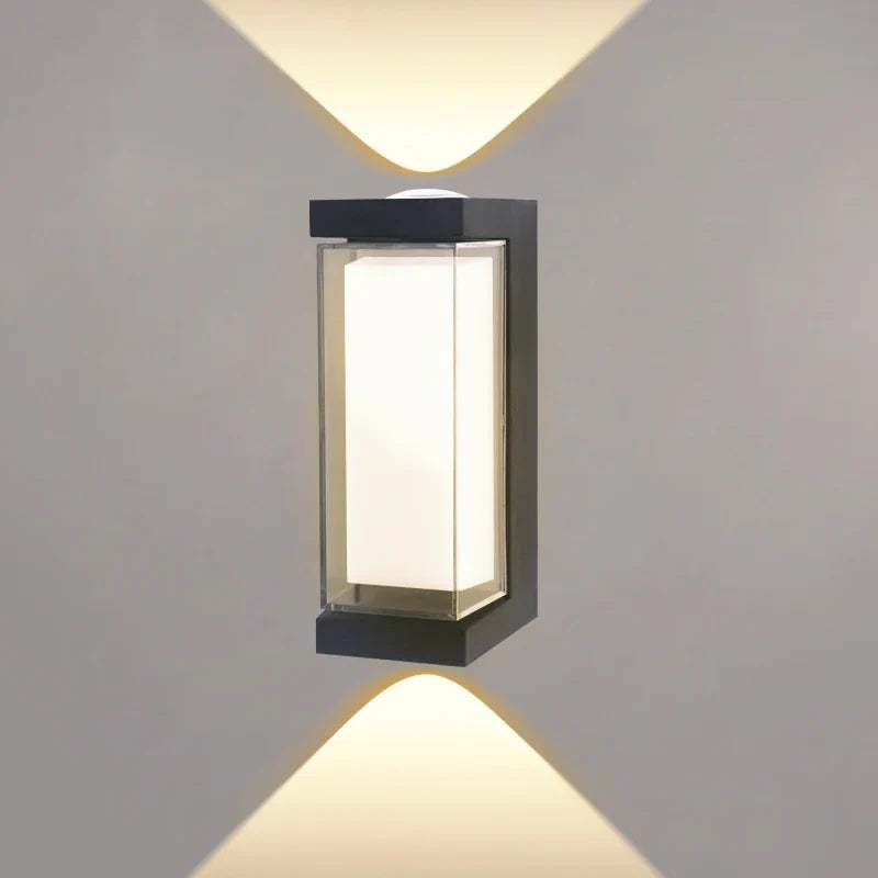 Utomhusvägglampa Up & Down LED 10W | Svart Aluminium Vattentät | IP65 | Fyrkantig & Rund
