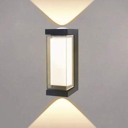 Utomhusvägglampa Up & Down LED 10W | Svart Aluminium Vattentät | IP65 | Fyrkantig & Rund