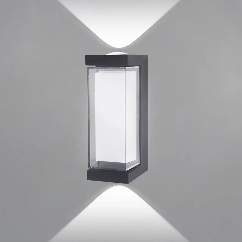Utomhusvägglampa Up & Down LED 10W | Svart Aluminium Vattentät | IP65 | Fyrkantig & Rund