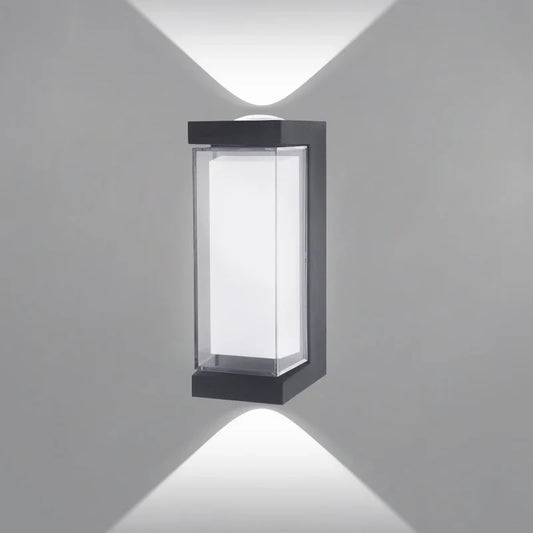 Utomhusvägglampa Up & Down LED 10W | Svart Aluminium Vattentät | IP65 | Fyrkantig & Rund
