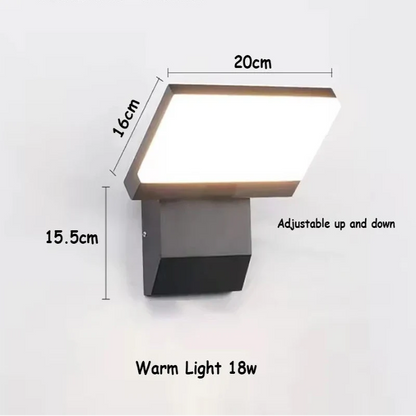 LED-Außenwandleuchte 18 W, klappbar | Einstellbarer Bewegungssensor optional | Wasserdicht IP65 | Schwarz & Weiß