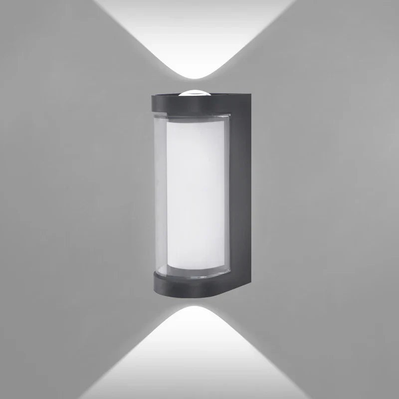Utomhusvägglampa Up & Down LED 10W | Svart Aluminium Vattentät | IP65 | Fyrkantig & Rund