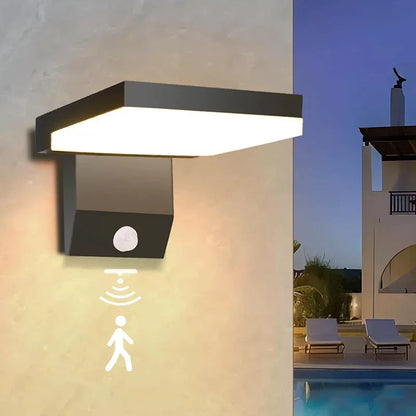 LED-Außenwandleuchte 18 W, klappbar | Einstellbarer Bewegungssensor optional | Wasserdicht IP65 | Schwarz & Weiß