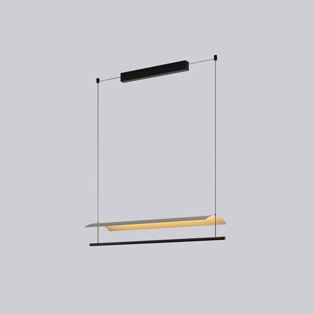 Pendelleuchte LED Linear aus Metall und Acryl | Minimalistischer Lichtbalken | 30–118 cm | Warmweißes Licht für den Esstisch
