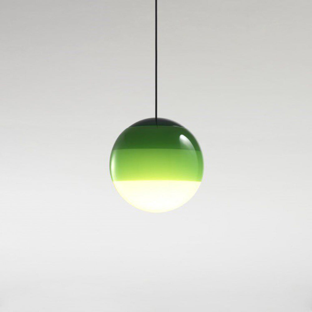 Pendelleuchte Glaskugel aus farbigem Glas | Grau, Blau, Grün, Orange, Rosa oder Schwarz | Warmweißes LED-Licht
