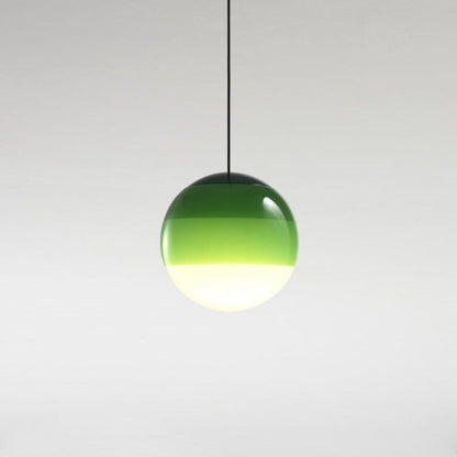 Pendelleuchte Glaskugel aus farbigem Glas | Grau, Blau, Grün, Orange, Rosa oder Schwarz | Warmweißes LED-Licht