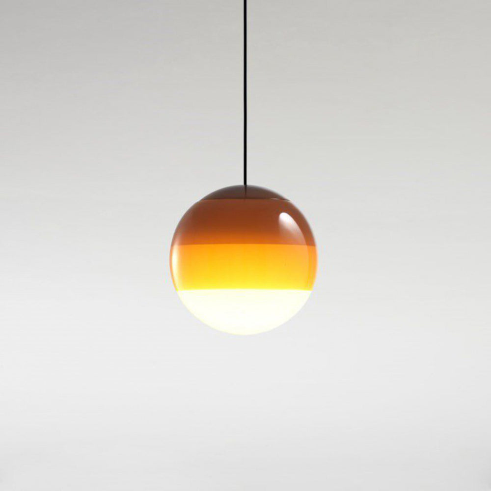 Pendelleuchte Glaskugel aus farbigem Glas | Grau, Blau, Grün, Orange, Rosa oder Schwarz | Warmweißes LED-Licht