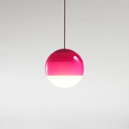 Pendelleuchte Glaskugel aus farbigem Glas | Grau, Blau, Grün, Orange, Rosa oder Schwarz | Warmweißes LED-Licht