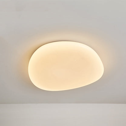 Deckenleuchte LED in Steinform | Weiße Deckenlampe mit unregelmäßig runder Form | 3 Lichtfarben | 3 Größen