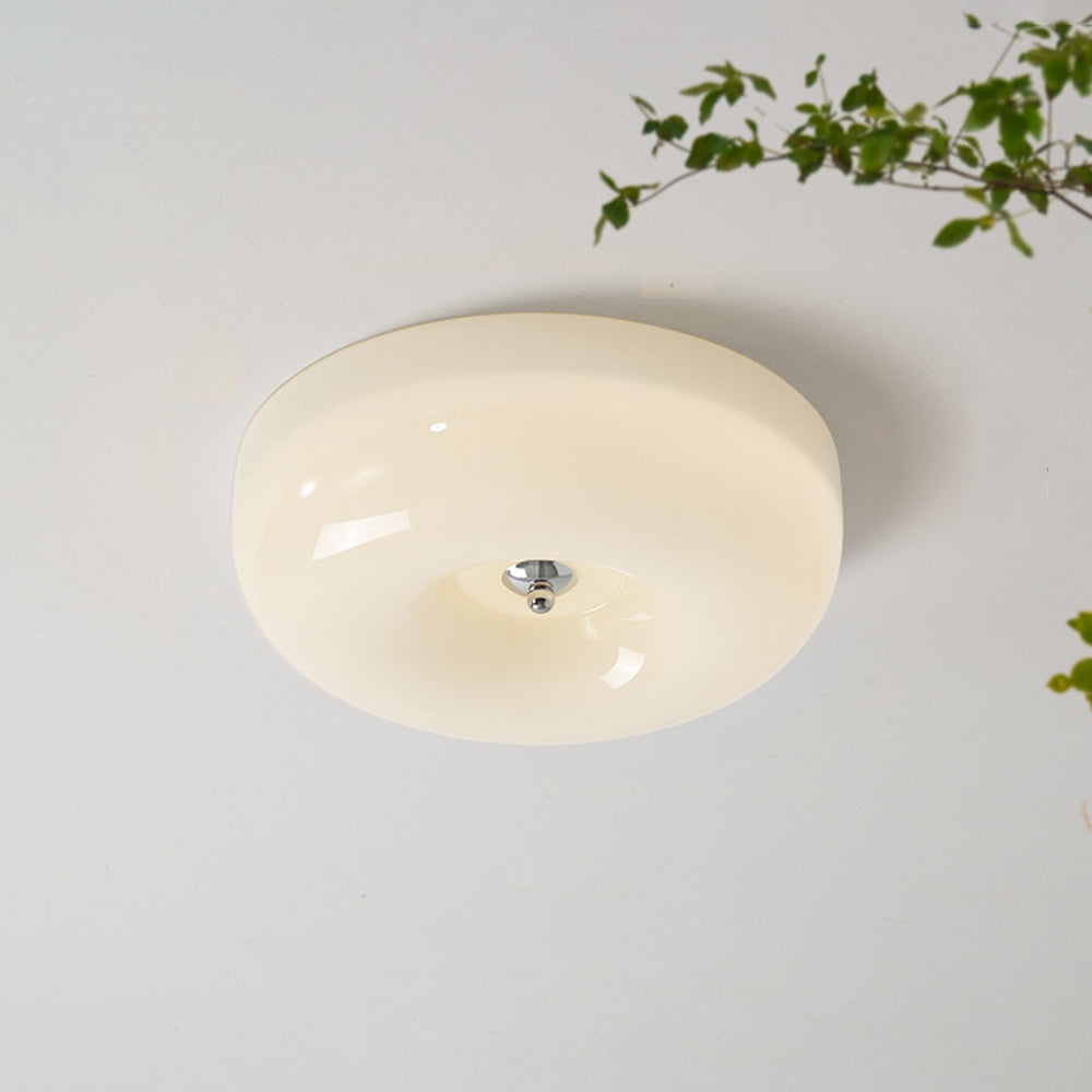 Taklampa Plafond i Glas | Vintage Rund Skärm i 3 Färger | Dimbar LED med 3 Ljusfärger | Ø 32–46 cm