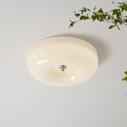 Taklampa Plafond i Glas | Vintage Rund Skärm i 3 Färger | Dimbar LED med 3 Ljusfärger | Ø 32–46 cm