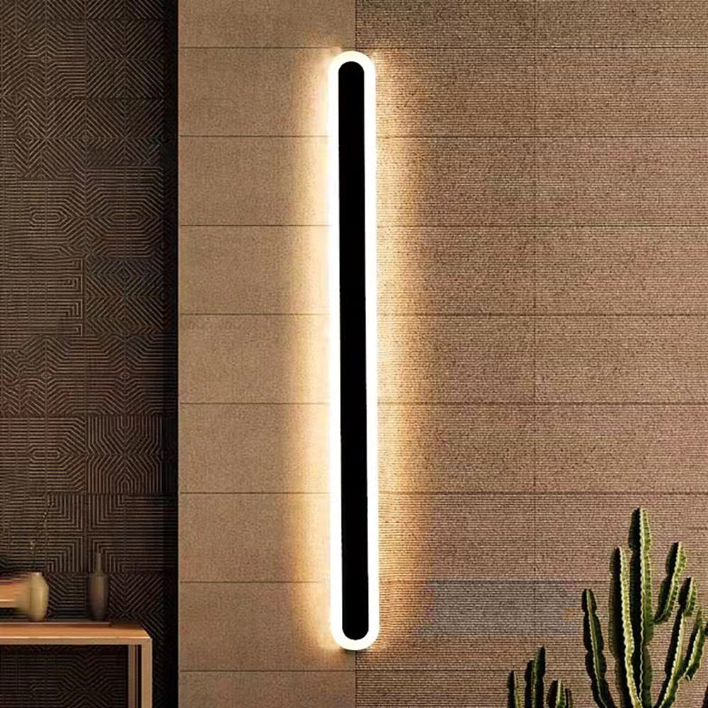 Außenwandleuchte | Lineare LED aus Schwarzem Metall | IP65 mit Bewegungssensor oder Dimmbar | 40–220 cm