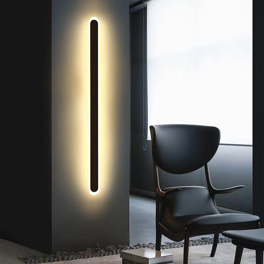 Außenwandleuchte | Lineare LED aus Schwarzem Metall | IP65 mit Bewegungssensor oder Dimmbar | 40–220 cm