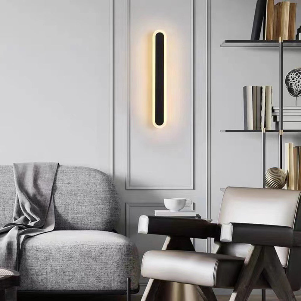 Außenwandleuchte | Lineare LED aus Schwarzem Metall | IP65 mit Bewegungssensor oder Dimmbar | 40–220 cm