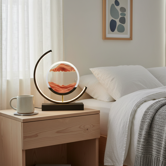 Sands of Time Liten Bordslampa - Elegant LED Bordslampa För Inomhusbruk, Minimalistisk Design, Varm Belysning - 1