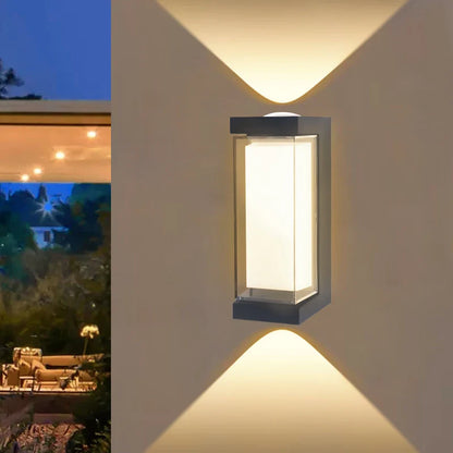 Utomhusvägglampa Up & Down LED 10W | Svart Aluminium Vattentät | IP65 | Fyrkantig & Rund