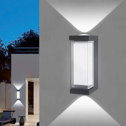 Utomhusvägglampa Up & Down LED 10W | Svart Aluminium Vattentät | IP65 | Fyrkantig & Rund