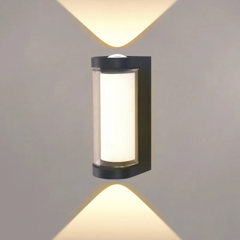 Utomhusvägglampa Up & Down LED 10W | Svart Aluminium Vattentät | IP65 | Fyrkantig & Rund