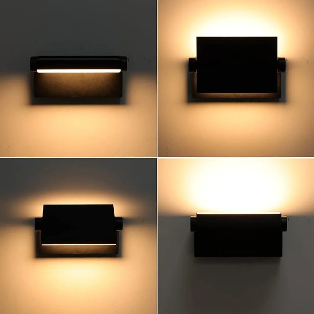 Utomhusvägglampa LED 24W Rörelsesensor | 1500 lm Stark | Vattentät IP65 | Svart Aluminium