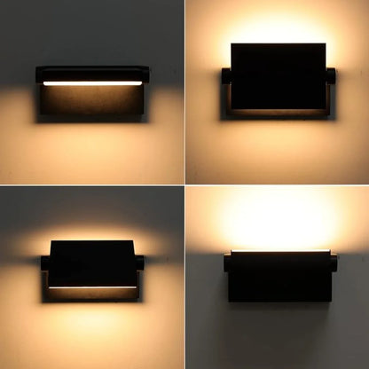 LED-Außenwandleuchte 24 W mit Bewegungssensor | 1500 lm, leistungsstark | Wasserdicht IP65 | Schwarzes Aluminium