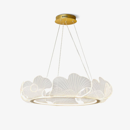 Pendellampa LED Rund i Akryl | Guld eller Silver med Klar Akryl | Varmvit eller Dimbar | Ø 68–108 cm