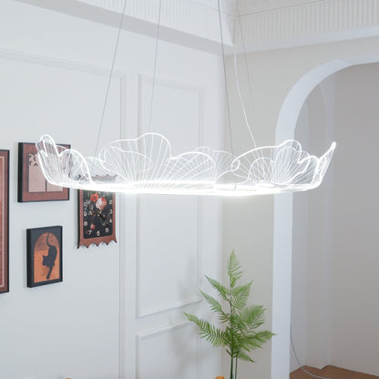 Pendellampa LED Rund i Akryl | Guld eller Silver med Klar Akryl | Varmvit eller Dimbar | Ø 68–108 cm