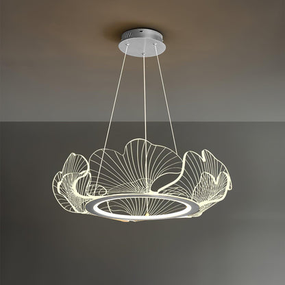 Pendellampa LED Rund i Akryl | Guld eller Silver med Klar Akryl | Varmvit eller Dimbar | Ø 68–108 cm