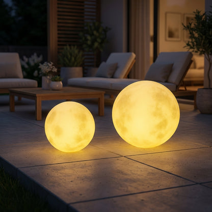 Selune | Solcellsdriven Trädgårdslampa med Sfärisk Ljusform