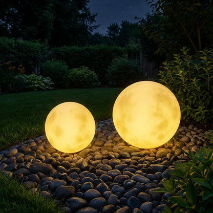 Selune | Solcellsdriven Trädgårdslampa med Sfärisk Ljusform