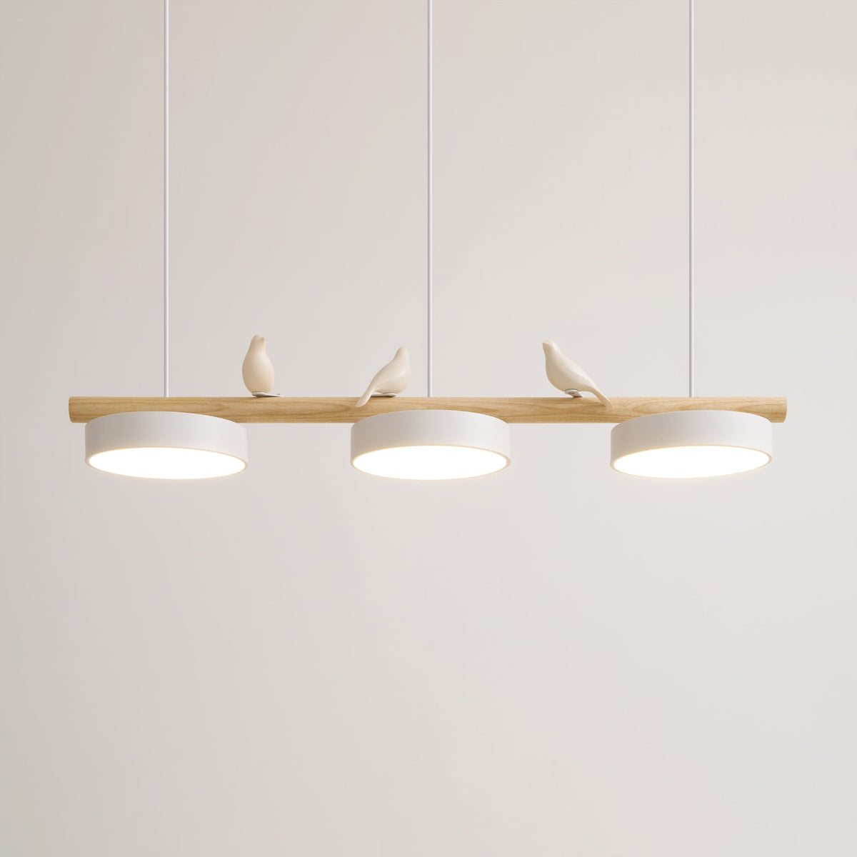 Pendelleuchte mit Vogel LED | Verstellbarer Vogel in 6 Farben | Warmweiß oder Dimmbar | Weißes oder Schwarzes Kabel